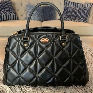 Coach Black Leather Quilted Bag